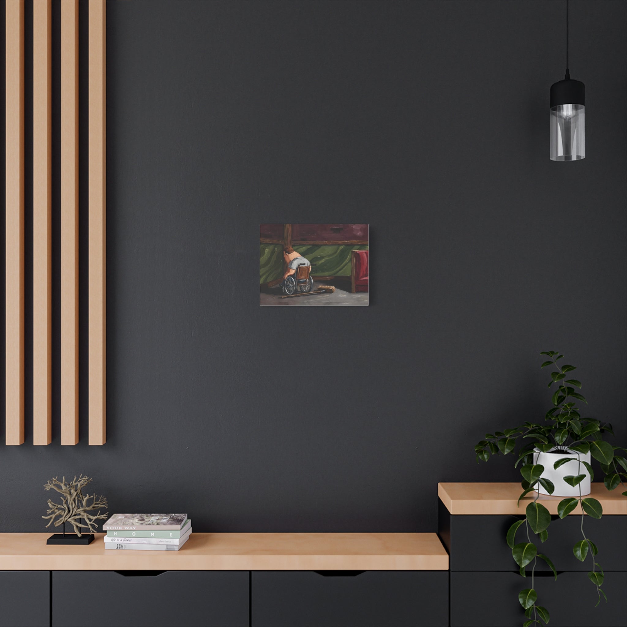 Wheelchair Solitude — Matte Stretched Canvas Wall Art