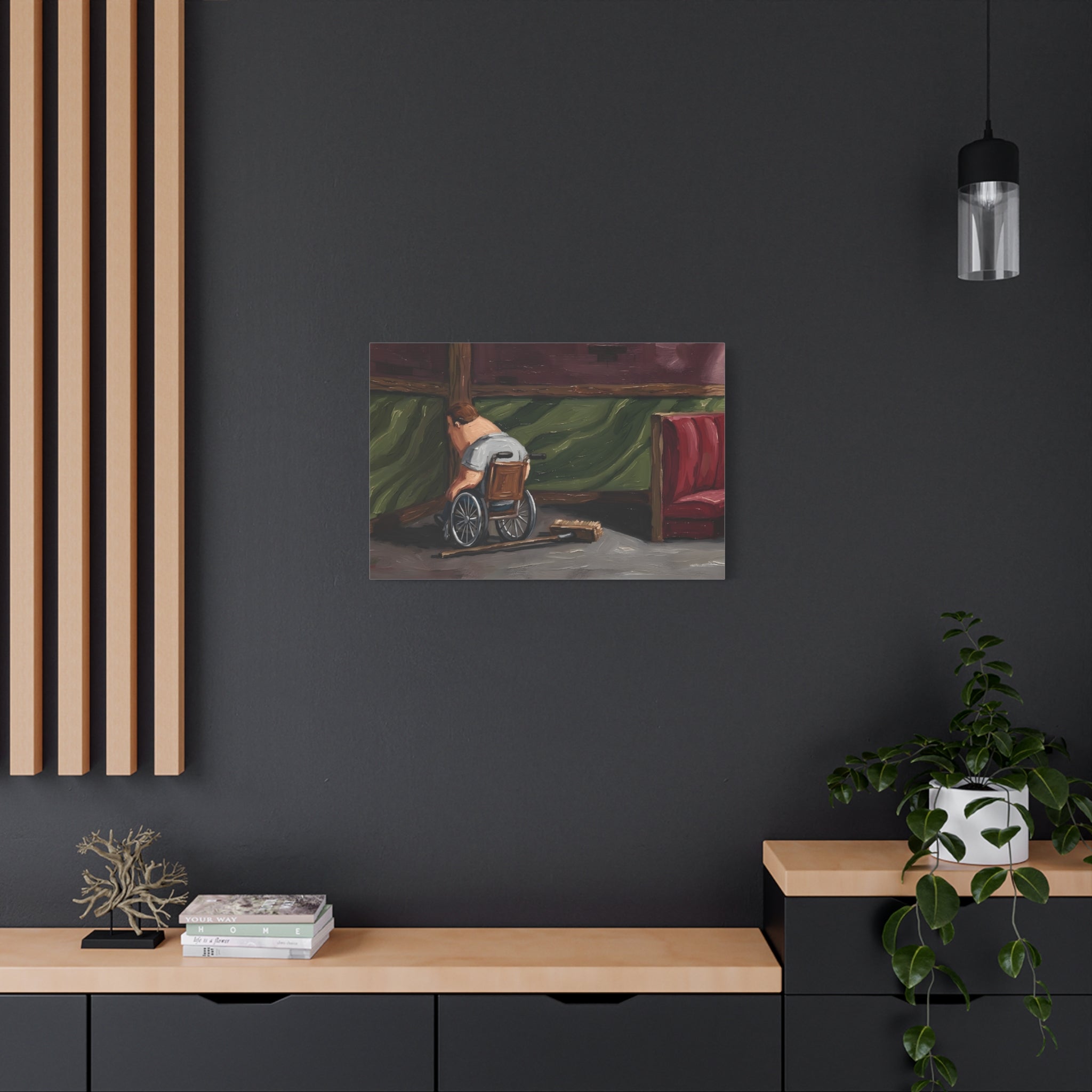 Wheelchair Solitude — Matte Stretched Canvas Wall Art